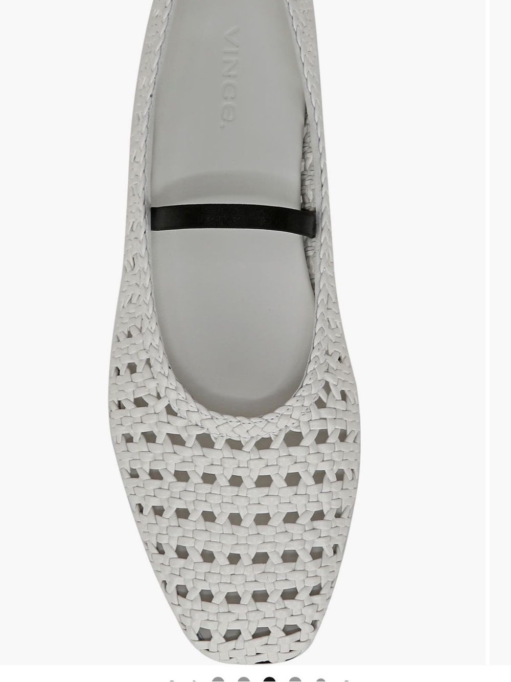 Vince Vivian White Woven Leather Mary Jane Ballet Flats Size 8 New - Picture 4 of 14